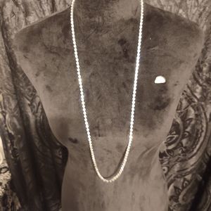 Silver diamond necklace 37 in